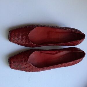 Ron White Red Braided Leather Pumps - Made In Italy - size EU 38